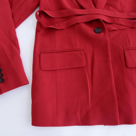 Marc Cain Red Single Button Blazer w Belt Tie Size 2 NWT - Picture 8 of 15